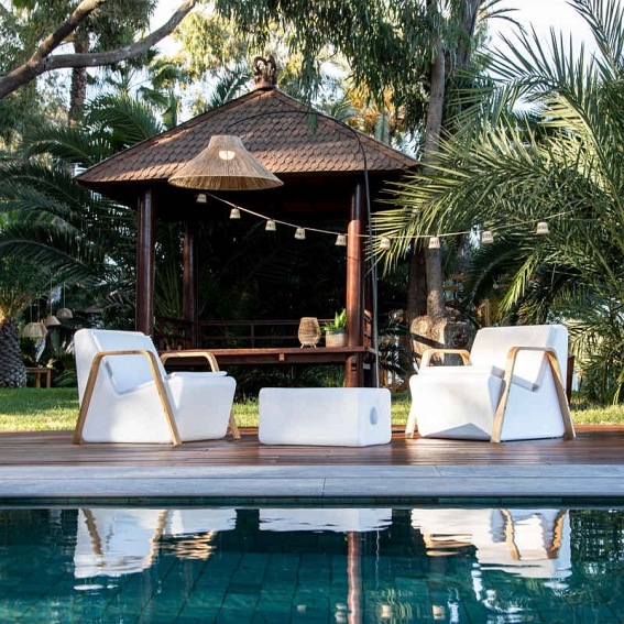 Lampa Podłogowa NIZA 230 BATTERY NEGRO Czarny/Naturalny