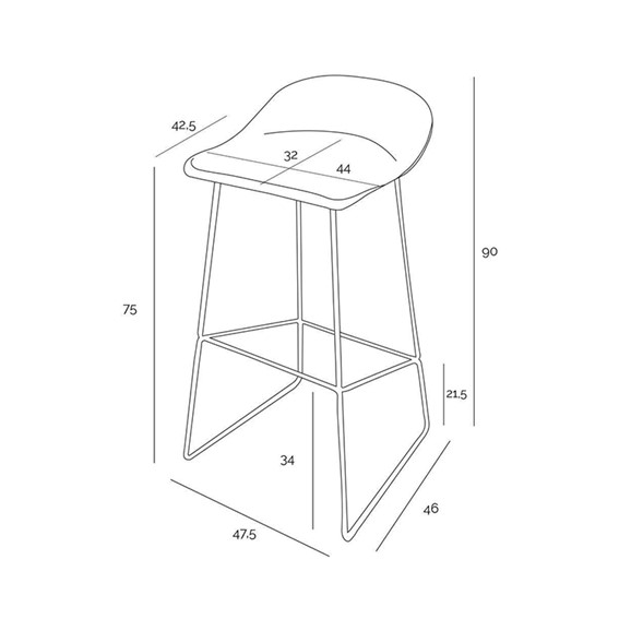 Krzesło Barowe MOLLY High x2 Czarny