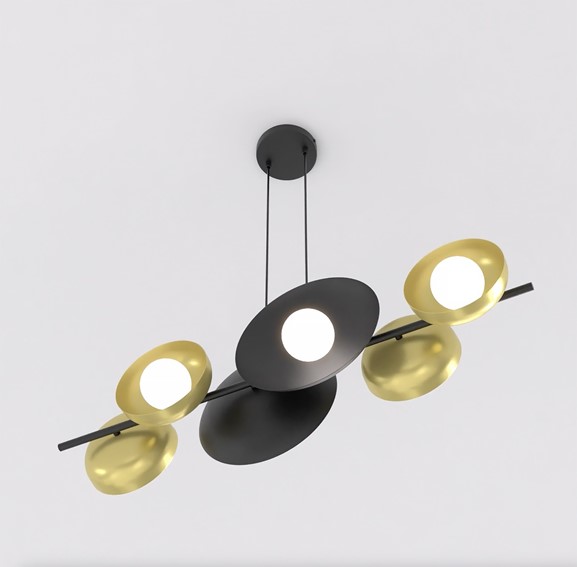 Lampa Wisząca VOLUM 6 Czarny/Złoty