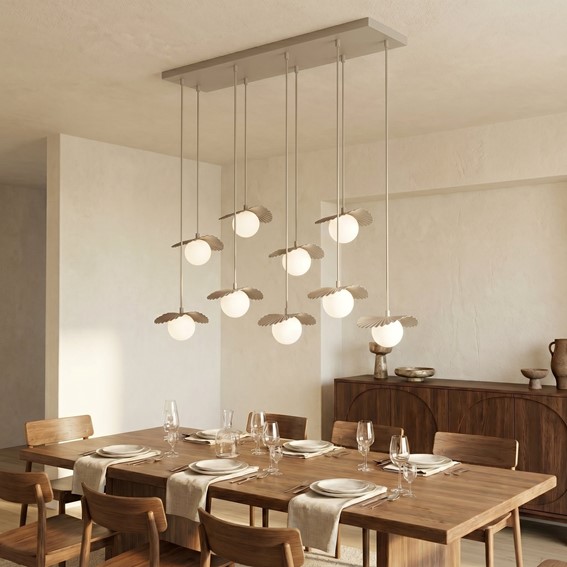 Lampa Wisząca FLORA 9 Beżowy/Opal