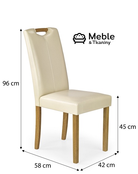 Krzesło CARO Ekoskóra Buk/Kremowy