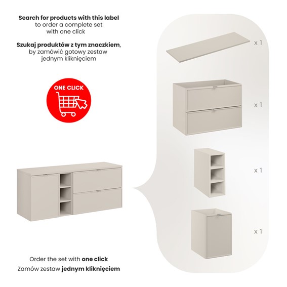 Zestaw Meblowy BELLA 140cm Kaszmirowy Mat