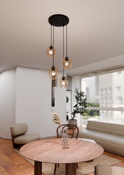Lampa Wisząca ISTAR 4 PREMIUM Czarny/Miodowy