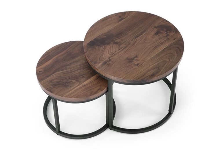 Zestaw 2 Ław OREO fi43/53 Czarny/Orzech