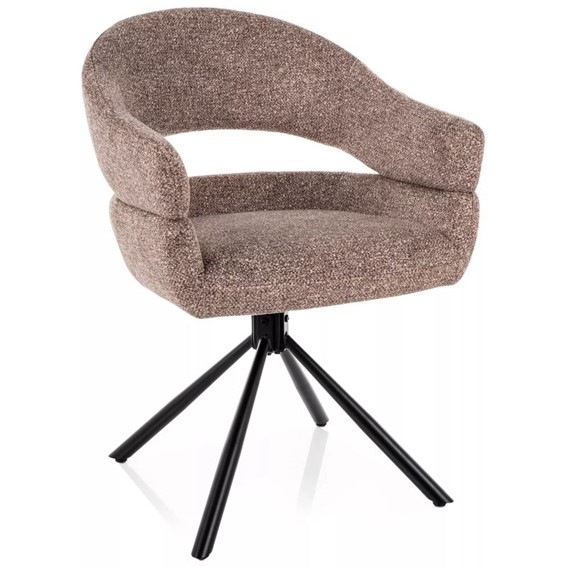Krzesło BORGO LEO Ciemny Beż/Czarny Mat
