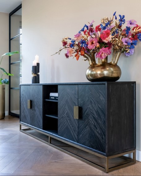 Komoda BLACKBONE BRASS Czarny/Złoty