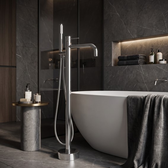 Bateria Wannowa Podłogowa LUNGO DIAMOND Chrom