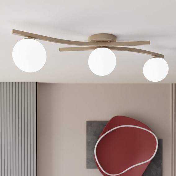 Lampa Sufitowa OPUS 3 Beżowy/Opal
