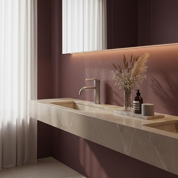 Bateria Umywalkowa Niska ARGON Nikiel Szczotkowany