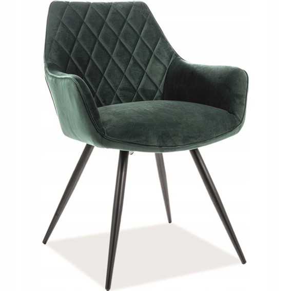 Krzesło LINEA Velvet Czarny/Zielony