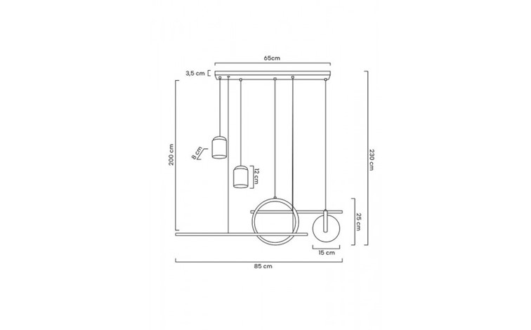 Lampa Wisząca STARS Biały/Złoty