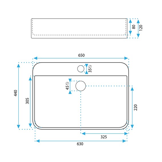 Umywalka Nablatowa VERONA Biały