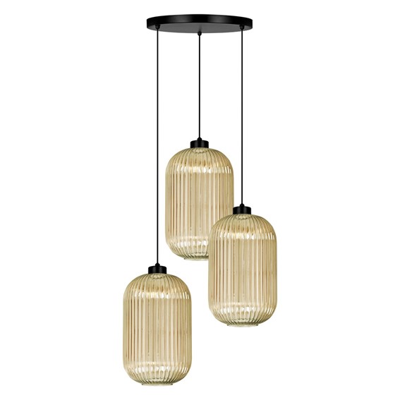 Lampa Wisząca FADIGA K-5746 Bursztynowy/Czarny