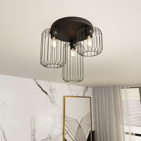 Lampa Sufitowa BARN 3 PREMIUM Czarny