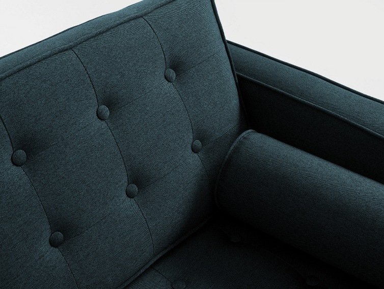 Sofa 2 os. Topic Wood 162x88x80 Głębia Oceanu/Naturalny