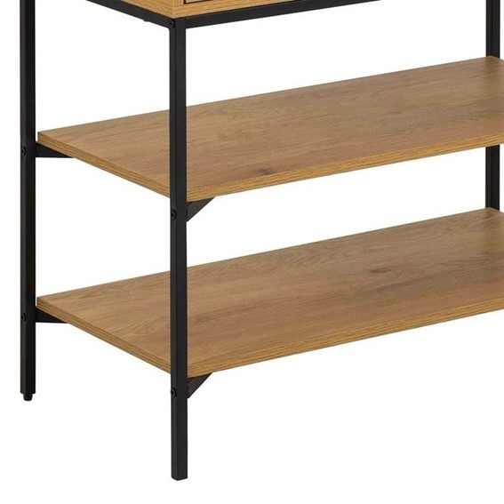 Regał JAIPUR Dąb/Czarny