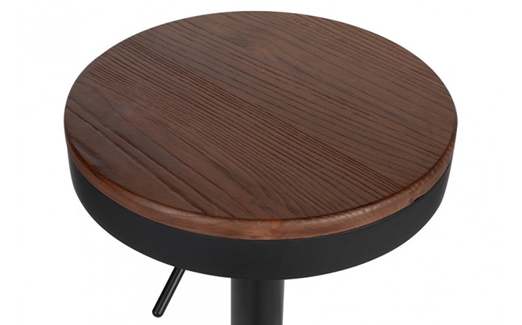 Krzesło Barowe VOLT Czarny/Ciemny Wiąz