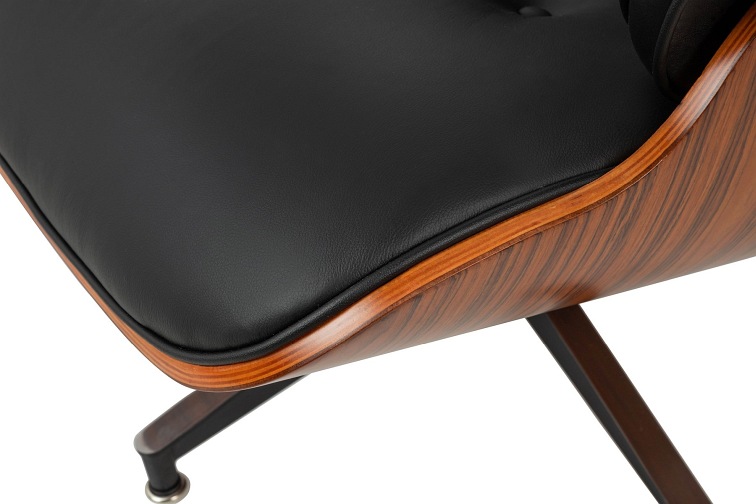 Fotel z Podnóżkiem LOUNGE HM PREMIUM Czarny/Różany