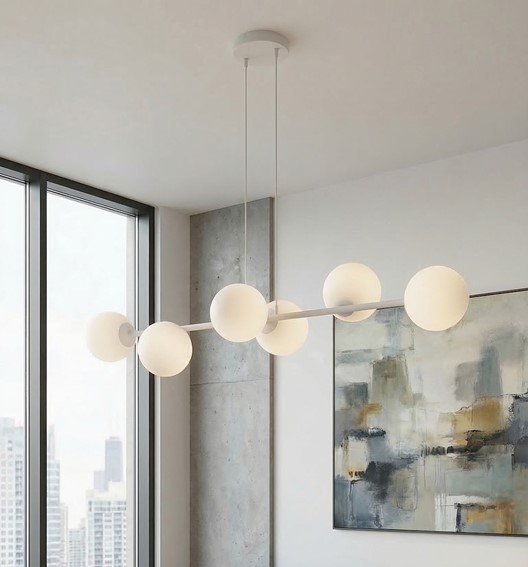 Lampa Wisząca MAGNUS 6 Szary/Biały