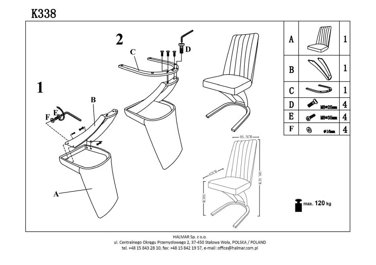 Krzesło K338 Brązowe