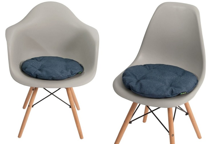 Okrągła Poduszka na Krzesło Ofelia 36cm Granatowy