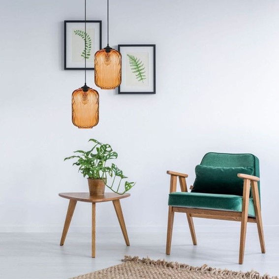 Lampa Wisząca AURELLA 1S Czarny/Brązowy