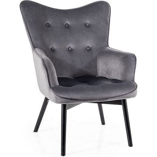 Fotel CARMEN Velvet Czarny/Szary Bluvel 14