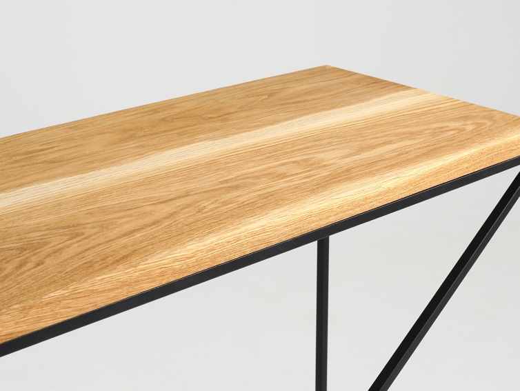 Konsola MEMO SOLID WOOD 100x30 Dąb/Czarny