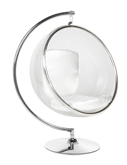 Fotel BUBBLE STAND Poduszka Biała Ekoskóra