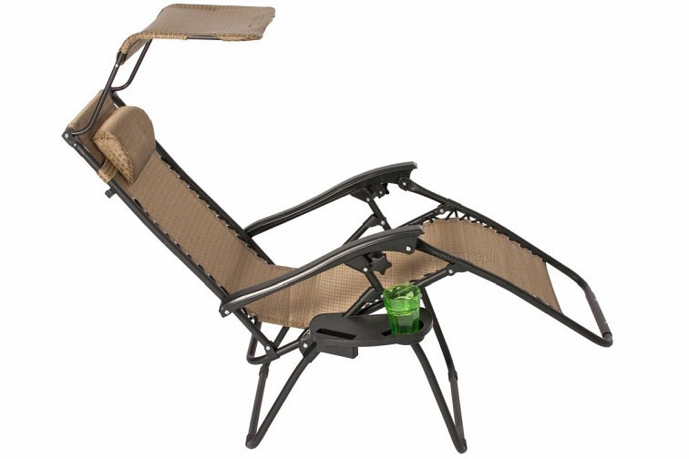 Leżak Ogrodowy z Daszkiem Zero Gravity Aruba Brązowy
