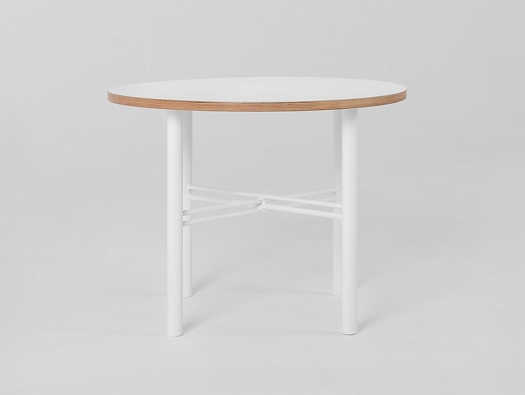 Stolik Kawowy PENTO 60 Biały/Naturalny