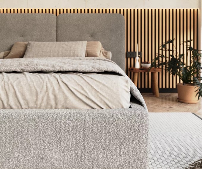 Łóżko Tapicerowane BEDRETTO 140x200 Szary