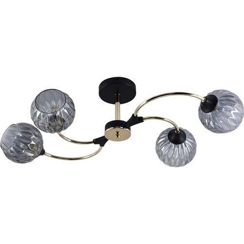 Żyrandol SKY 4 Czarny/Złoty/Niebieski