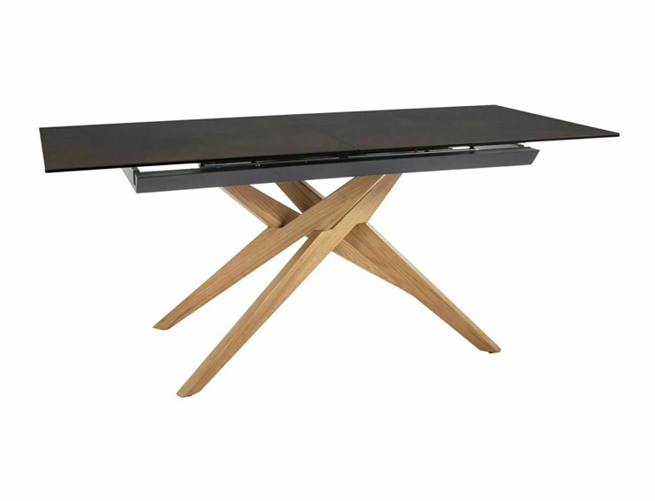 Stół Rozkładany LORETO Ceramic (180-230)x90cm Brąz Mat/Dąb