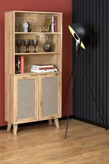 Regał BORNEO REG1 Dąb Artisan/Czarny