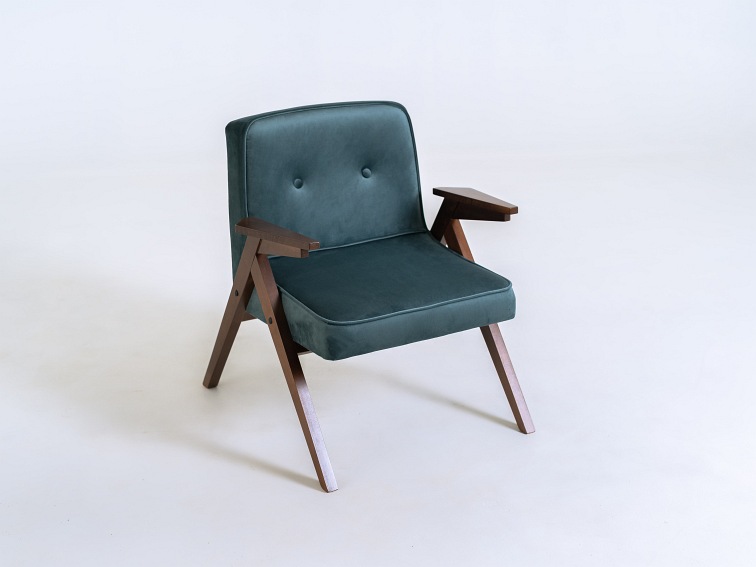 Fotel Vinc 66x69x74 Borówka Amerykańska/Orzech