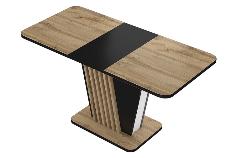 Stół NEVIO (125-170)x75 Czarny/Dąb Artisan