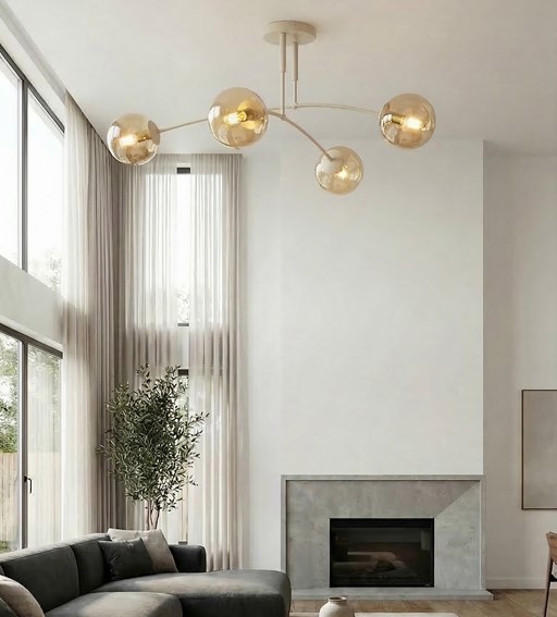 Lampa Sufitowa PREGOS 4 Beżowy/Miodowy