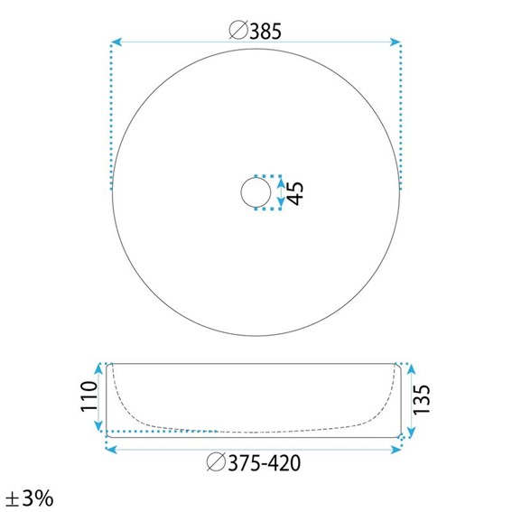 Umywalka Nablatowa ANASTAZJA Biały