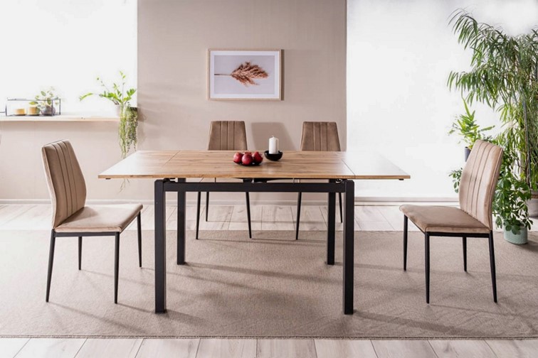 Stół Rozkładany GD-017 (110-170)x74 Czarny/Dąb Artisan