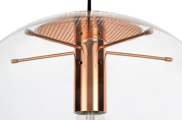 Lampa Wisząca SANDRA 20 Miedziana Szkło/Metal