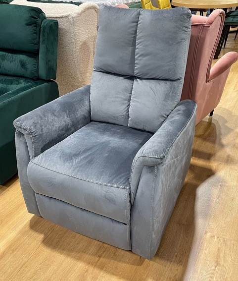 Fotel Rozkładany NEPTUN M Velvet (Funkcja Masażu) Szary Bluvel 14