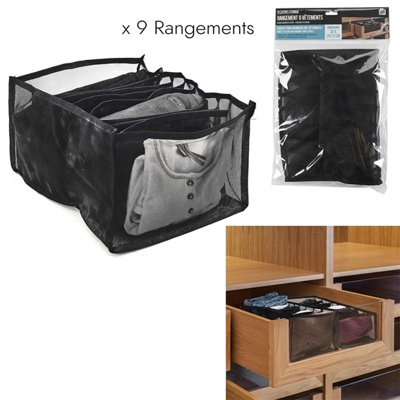 Organizer do Szuflady na Odzież Czarny