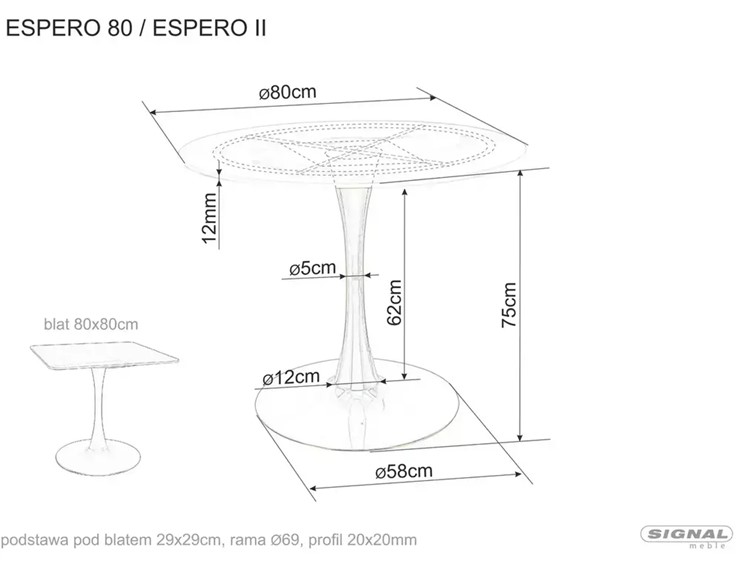 Stół ESPERO FI80 Czarny