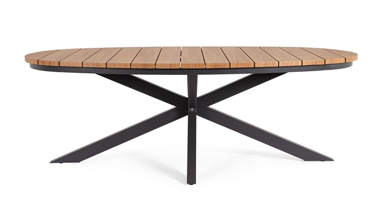 Stół Ogrodowy ZELMAR 218x115cm Brązowy/Czarny