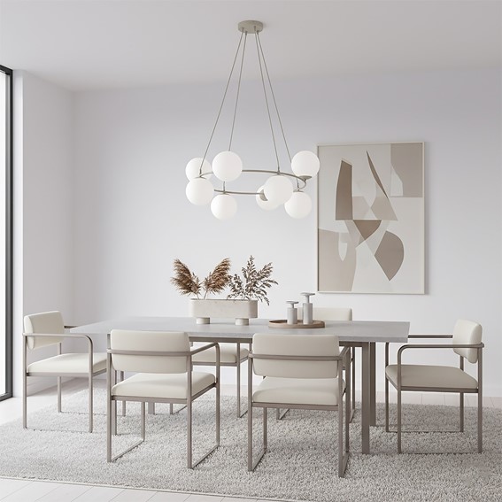 Lampa Wisząca AZURA 8 Beżowy/Biały