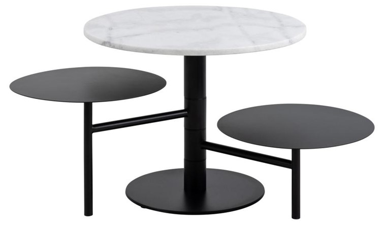 Stolik Kawowy LAHTI Fi60cm Biały/Czarny