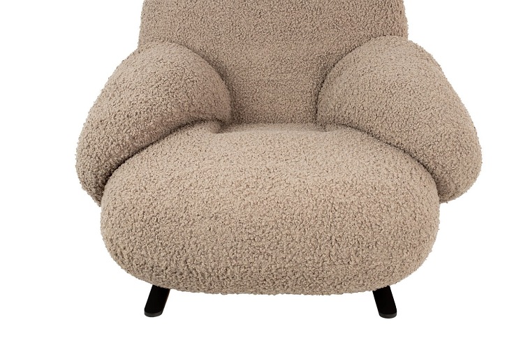 Fotel Bujany Plush Teddy 102x80x91 Ciemny Beżowy