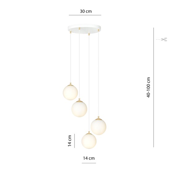 Lampa Wisząca ROYAL 4 Biały