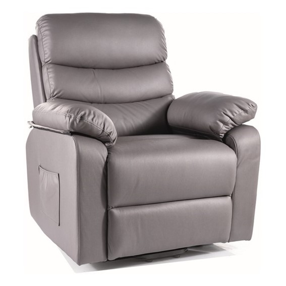 Fotel Rozkładany HEKTOR M (Funkcja Masażu) Szary Tap.210